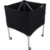 Dilwe Carrello pieghevole portatile per palline in alluminio con design a 4 ruote per pallacanestro, calcio, pallavolo