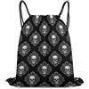 Generic Coulisse Tasche, Fashion Zaino da Viaggio, Goth Gothic Skull, Unisex Sacca Sportiva per Spiaggia, Vacanze, Piscina, 36X42cm