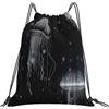 Generic Personalizzato Borsa Coulisse Jellyfish Sacca Ginnastica Fashion Zaino Scuola per Uomo All'Aperto Yoga 36X42Cm
