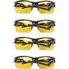 Vjsujehgy 4X Nero Telaio Giallo Night Vision Foglio Outdoor Ciclismo Occhiali da Sole