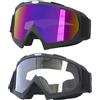 Bonalake 2 Pezzi Occhiali da Anti-UV Morbidi Regolabili Traspiranti Antivento e Antipolvere Occhiali da per Uomo Donna Adulto Sport all'Aria Aperta da Motocross da Motocross