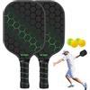 Generico Palette e palline per sottaceti, set di 2 palette per sottaceti | Set di racchette Pro Kit di palline per | Racchette per in fibra di vetro con 4 per, racchetta p