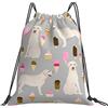 Generic Stampa Borsa Coulisse Labrador Ice Creams Sacca Ginnastica Personalizzato Zaino Scuola per Nuoto Adulto All'Aperto 36X42Cm