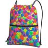 YYHHAOFA Pickleball Balls Colori Motivo Stampe Coulisse Zip Zaino - Durevole, Leggero Impermeabile Borsa da Palestra per Viaggi, Sport & Trasporto quotidiano