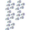 Vjsujehgy 25PZ 12Mm Interruttore Un Pulsante Un Scatto con Cappuccio Rotondo Alto, Interruttore Un Pulsante nel Metallo Impermeabile con Luce Blu 12V / 24V