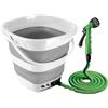 Lampa 40729 Aquarover, Secchio Pieghevole con Pompa a Batteria Ricaricabile - 15 L