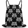 Generic Coulisse Borsa da Palestra, Leggero Zainetti, Tiger Black And White, Personalizzato Sacco Sportive per Viaggi, Yoga, Adulto, 36X42cm