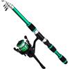 Lapiglo Canna da pesca telescopica e mulinello per combo 1,8 m, kit da viaggio portatile con asta in fibra di carbonio per acqua salata d'acqua dolce spigola trota (1,8 m giallo)