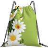 Generic Personalizzato Borsa Coulisse Daisies And Ladybugs Sacca Sportiva Poliestere Zainetto per Spiaggia Donna Vacanze 36X42Cm