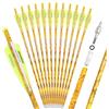 PYMUST 12 Dardi frecce Carbonio Misto 16/18 Pollici, Asta OD 8,8 mm con Punta 125 grani, per Balestra, Caccia e tiro al Bersaglio (2 Gialli + 1 Bianco (16 Pollici))