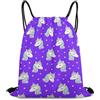 Generic Borsa Coulisse, con Coulisse Zaino Sportivo, Purple Rainbow Star Horse Seas, Unisex Sacco Sportive per Yoga, Uomo, Spiaggia, 36X42cm