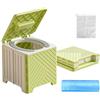 Generic Toilette portatile da campeggio, 23 x 23 x 22 cm, in polipropilene con cuscino in PVC, serbatoio per rifiuti pieghevole da 69,9 kg, sedile igienico, con sacchetti per lo smaltimento, per camper