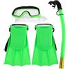 Kichvoe Set in Pvc+pc con Occhialini Antiappannamento Snorkeling Boccaglio e Pinne Regolabili per Immersioni e Attività Acquatiche