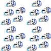 Vjsujehgy 20PZ 12Mm Interruttore Un Pulsante Un Scatto con Cappuccio Rotondo Alto, Interruttore Un Pulsante nel Metallo Impermeabile con Luce Blu 12V / 24V