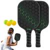Generico Palette e palline per sottaceti, set di 2 palette per sottaceti | Kit Pickle Ball Gioco per interni ed esterni | Racchette per in fibra di vetro con 4 palline per, racchetta per so