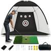 AurrSccen Rete pratica da golf, 3 x 2,1 m, per giardino, con tappetino da golf a 3 strati, 8 palline da allenamento, panno bersaglio, tee e borsa per il trasporto, rete da golf per interni ed esterni, per