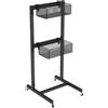 Generico Portaoggetti Da Pavimento For Racchette Ping Pong, Organizzatore A 2 Livelli, Carrello For Attrezzature Sportive Su Ruote, For 5 E 15 Palline