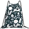 Generic Unisex Coulisse Tasche Navy Spring Flowers Animals Fox Rabbit Birds Borsa Palestra Scuola Poliestere Sacca Zaino Sportivo per All'Aperto Adulto Viaggi 36X42Cm