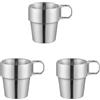 Vjsujehgy 3X Tazza in Acciaio Inossidabile Tazza da caffè Impilabile Bicchieri da Esterno Tazza da Acqua Boccale da Birra Tazza da per Tazza da caffè da Picnic