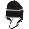 Cryfokt Casco da Football, Casco Soft Shell Leggero Traspirante Antiurto in EVA, Copricapo con Corda Regolabile per Calcio Calcio Rugby Lacrosse Ciclismo Arrampicata su Roccia (BLACK)