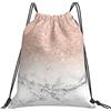 Generic Unisex Borsa Coulisse Glitter Roses Marble Sacca Sportiva con Coulisse Sacca Zaino Sportivo per Uomo Adulto Sport 36X42Cm
