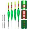 Nexoria 4 galleggianti da pesca a LED con indicatore di abbocca, galleggianti da pesca, accessori da pesca con batteria CR425, caricabatterie per pesca con sensore di gravità (A)