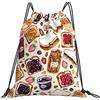 Generic Fashion Borsa Sportiva da Palestra Peanut Butter And Jelly Watercolor Sacca Ginnastica Personalizzato Zainetti per Yoga Spiaggia Nuoto 36X42Cm
