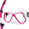 QcoQce Set da snorkeling, maschera da immersione, anti-appannamento e panoramica, facile da respirare e professionale con boccaglio morbido, set da snorkeling per adulti