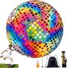 Yaskyly Pallone da Calcio Riflettente Olografico Luminoso Taglia 5 - Glow in the Dark per Partite Notturne, Allenamento Serale, Bambini e Adulti - Include Pompa e Sacca da Trasporto