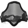 Hemobllo Maschera Mezza Faccia in Rete di Acciaio Cm01 con Fascia Elastica Regolabile e Ventilazione Completa per Giochi Cs e Paintball, Resistente Acciaio e Nylon