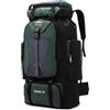 CINGHI LUSSO Zaino da trekking 70L per uomo e donna impermeabile viaggi leggeri borse all'aperto campeggio, Nero, L