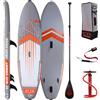 JBZ JBAY.ZONE JBAY.ZONE Comet WJ2, Tavola Stand Up Paddle Gonfiabile da Windsurf, Alloggiamento Vela 3m3, Doppio Strato PVC, Pompa a Doppia Azione, Pagaia Regolabile e Borsa Incluse, Fino a 145kg, 320x81x15 cm
