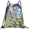 Generic Fashion Borsa Sportiva da Palestra Succulent Dream Succulents Sacca Sportiva Personalizzato Gym Sack per Donna Uomo Adulto 36X42Cm