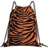 Generic Leggero Coulisse Borsa da Palestra Tiger Orange And Black Animal Print Sacchetto Sportivo Unisex Zaino Palestras per Nuoto Festival Donna 36X42Cm