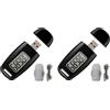 Vjsujehgy 2X Contapassi Semplice, Pedometro 3D Un Piedi con Batteria Ricaricabile, Fitness Tracker Accurato, Pedometro Digitale, Nero