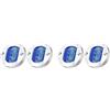 Vjsujehgy 4X DC12V Luci di Cortesia A LED Rotonde per Barche Marine, Coperta di Cabina di Poppa, 6 Luci di Ingombro Laterali A LED, Blu di Navigazione