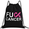Generic Leggero Coulisse Borsa da Palestra Fuck Breast Cancer Pink Ribbon Sacchetto Sportivo Fashion Zaino da Viaggio per Vacanze Yoga Piscina 36X42Cm