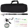 Lylithuif Kit canna da pesca Set canna da pesca da mare con ruota girevole GC1000 Canna da pesca telescopica Mulinello combinato per pesca all'aperto Uomini Donne Principianti Materiale