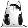 Generic Poliestere Borsa Coulisse Hip Hop Headphones Black Sacca Ginnastica Unisex Zainetti per Piscina Adulto Vacanze 36X42Cm