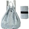 EffiFish Zaino da trekking leggero e impermeabile da 20-35 l, pieghevole, da viaggio, per campeggio, sport, pendolarismo, nero (grigio)