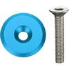 sourcing map 2 tappi superiori per sterzo per bicicletta, diametro esterno 31,8 mm, in lega di alluminio, con bullone M6, per mountain bike, bici da strada, MTB, blu