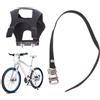 IDEANATEGRATE 2 Pezzi Fermapiedi per Pedale della Bici in Plastico Nero Antiscivolo con Cinturini Fissi Resistenti per Mountain Bike e Ciclismo su Strada