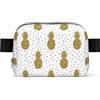 EdWal Marsupio quadrato con stampa di ananas glitter oro per uomo donna marsupio regolabile borsa a tracolla impermeabile borsa a tracolla