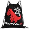 Generic Poliestere Coulisse Borsa da Palestra If You're Happy And You Know It Clap Your ...Oh Sacca Ginnastica con Coulisse Zainetto per All'Aperto Adulto Sport 36X42Cm