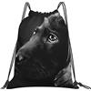 Generic Poliestere Borsa Coulisse Black Labrador Puppy Art Print Sacca Sportiva Palestra Unisex Zaino Sportivo per Donna Piscina All'Aperto 36X42Cm