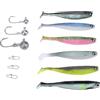 Dilwe Kit di esche da pesca, esche morbide in resina di silicone, accessori durevoli per scatole di attrezzatura per gli appassionati di pesca in acqua dolce e salata