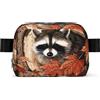 EdWal Raccoon in The Fall Tree Hole Print Square Marsupio Marsupio per uomo donna marsupio regolabile impermeabile borsa a tracolla borsa a tracolla
