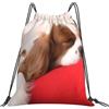 Generic Stampa Borsa Sportiva da Palestra Cavalier King Charles Spaniel Sacca Sportiva Palestra Poliestere Zaino Palestras per All'Aperto Festival Uomo 36X42Cm