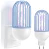 Tiptop Home Antizanzare da Presa, Lampada Elettrica per Zanzare, Confezione da 2 Dissuasori Elettrici per Insetti con Luce UV - Lampada Antizanzare per Zanzare, Mosche e Falene