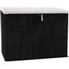 TOOMAX Stora Way Plus 2XL Baule 2270L portattrezzi effetto legno antracite/grigio tortora in plastica resistente 178x109x140h cm, porta bidoni spazzatura, chiusura a chiavistello, ideale per giardino